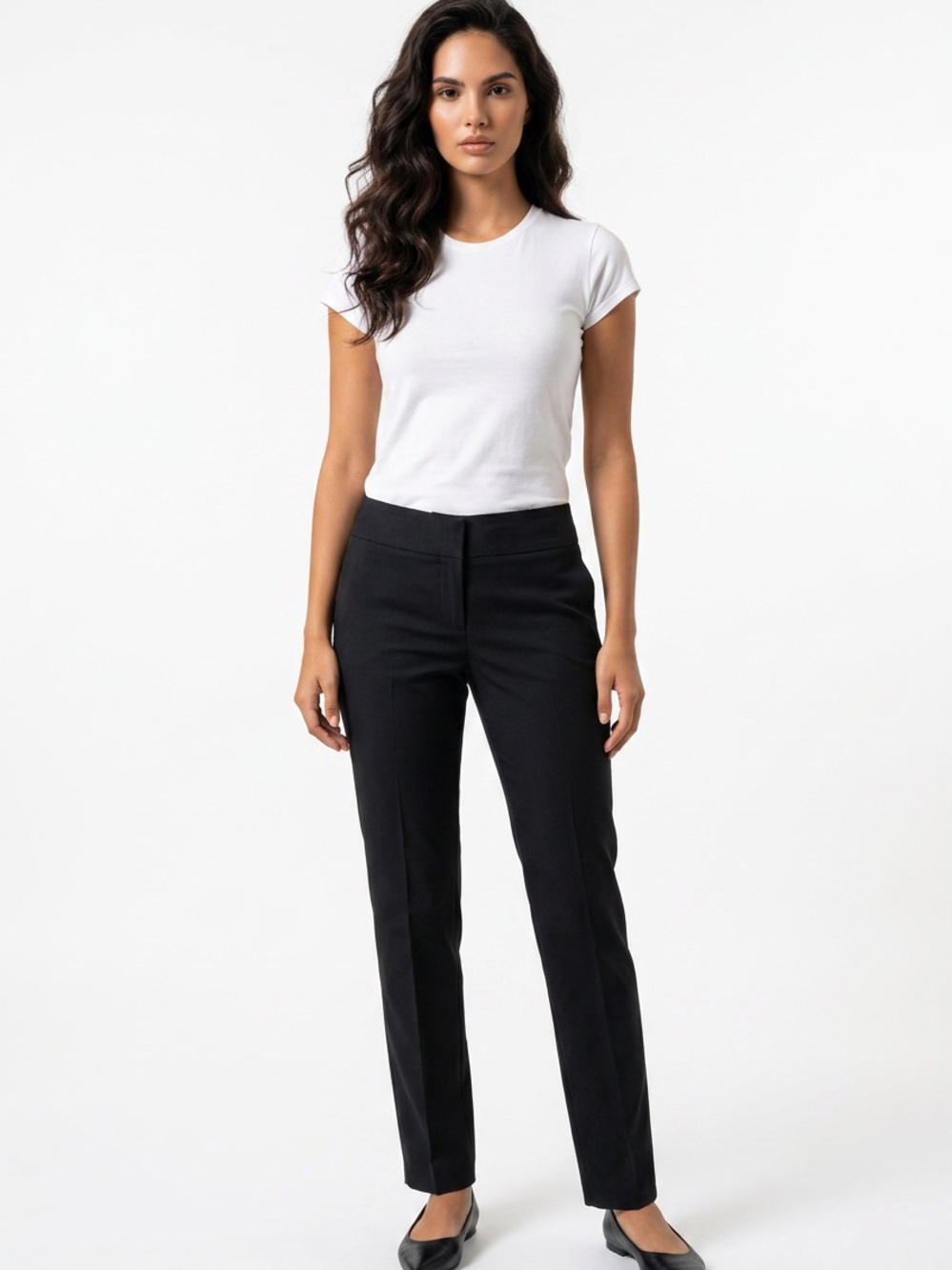 Classic Straight-Leg Charcoal Grey Pants for Women